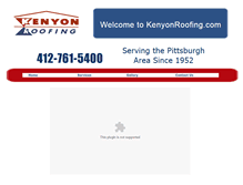 Tablet Screenshot of kenyonroofing.com